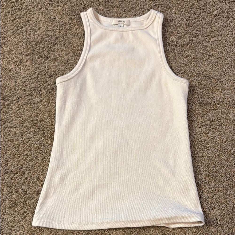 Agolde ribbed White Ribbed Tank Top small